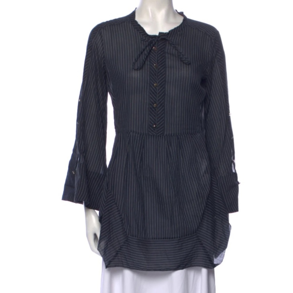 Silk Stripe Tunic Top